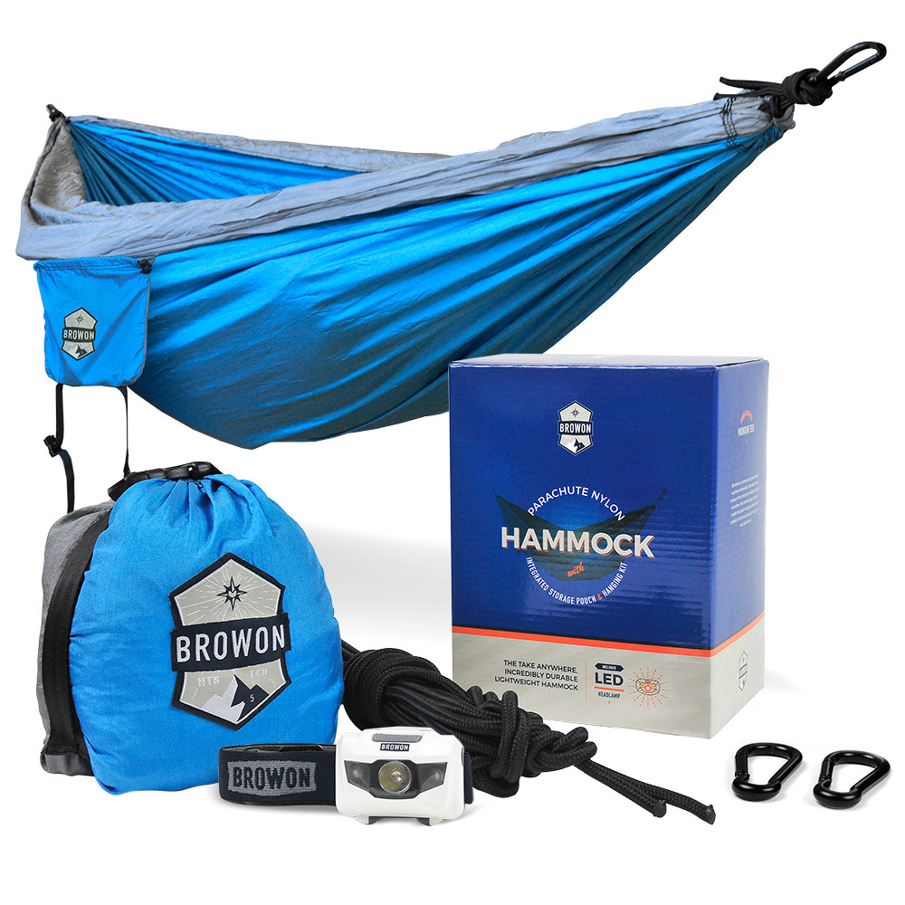 Gray & Green Parachute Nylon Hammock Browon