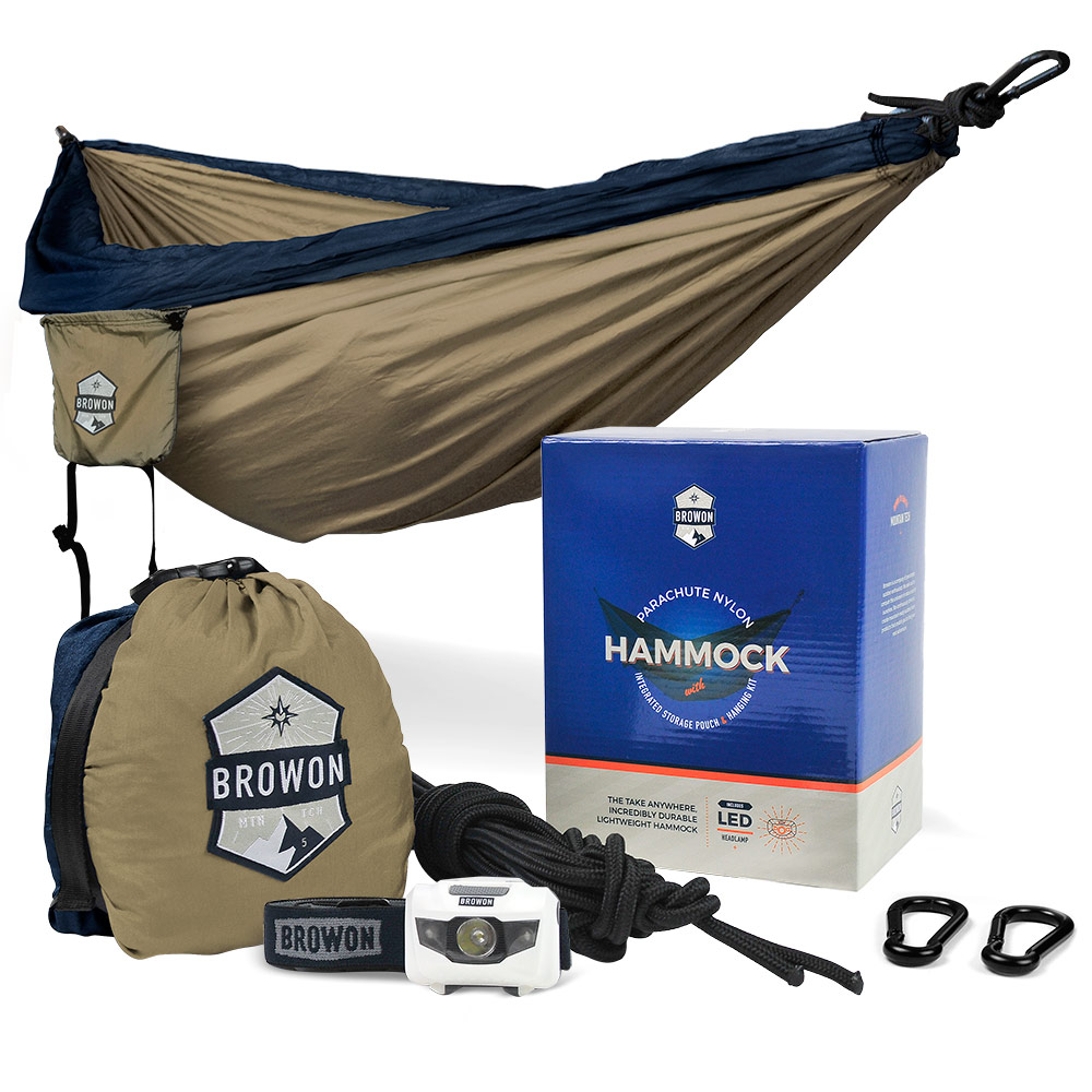 Navy Beige Parachute Nylon Hammock